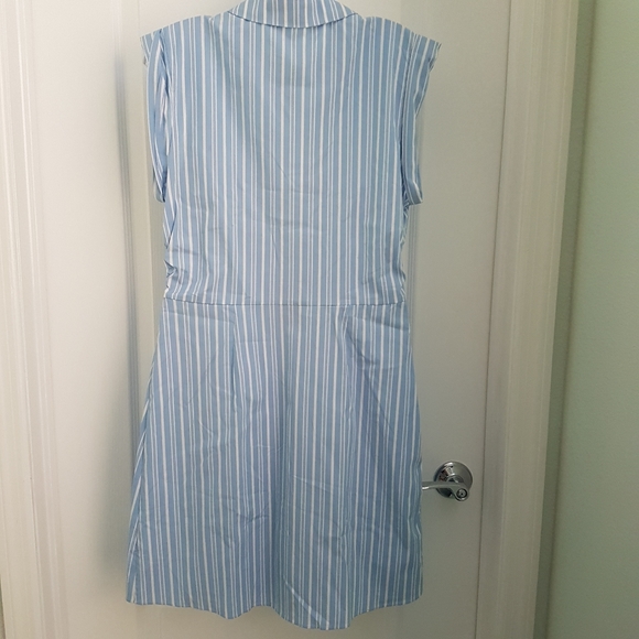 NEW Veronica Beard Blue Ferris Ruched Shirtdress 8 - Picture 6 of 11